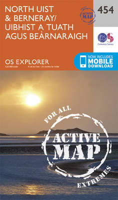 North Uist and Berneray/Uibhist a Tuath Agus Bearnaraigh - OS Explorer Active Map 454 (Sheet map, folded)
