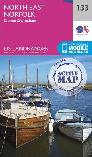 North East Norfolk: Cromer & Wroxham - OS Landranger Active Map 133 (Sheet map, folded)