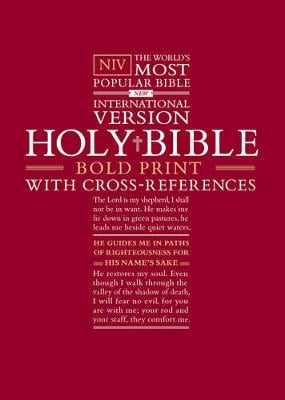 NIV Bold Print Bible w/Cross-Ref: HB, New Cross Design (Hardback)