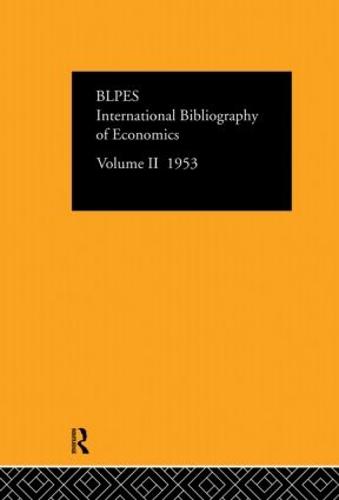 Intl Biblio Econom 1953 Vol 2 (Hardback)