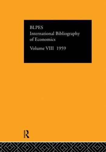 Intl Biblio Econom 1959 Vol 8 (Hardback)