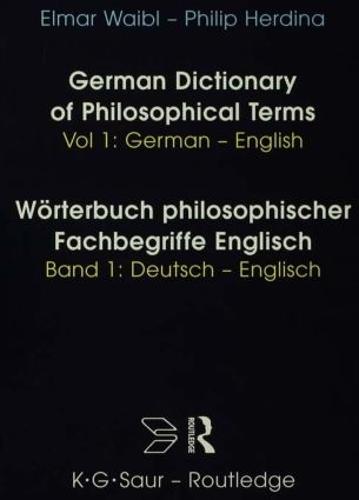 Dict Philos Terms Germ-Eng V1 (Hardback)