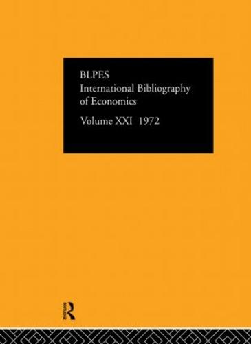 IBSS: Economics: 1972 Volume 21 (Hardback)