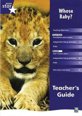 Rigby Star Shared Reception Non-fiction: Whose Baby? Teachers Guide - Red Giant (Paperback)