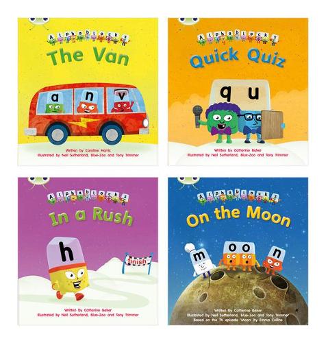 Learn to Read at Home with Bug Club Phonics Alphablocks: Phase 3 - Reception term 2 (4 fiction books) Pack A - Phonics Bug