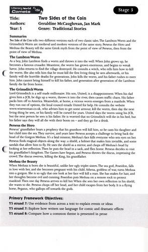 Literacy World Comets Stage 3: Two Sides of the Coin Guided Reading Card Framework Edition - LITERACY WORLD COMETS