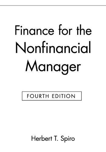 Finance for the Nonfinancial Manager (Paperback)