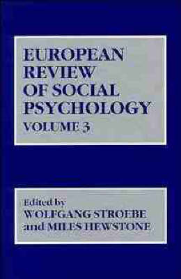 Cover European Review of Social Psychology, Volume 3 - European Review of Social Psychology