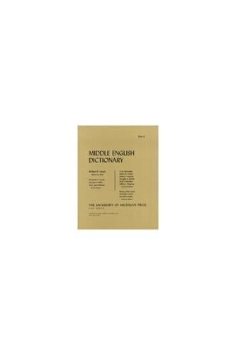 Middle English Dictionary: T.9 - Middle English Dictionary S. (Paperback)