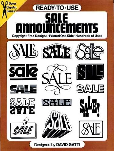 Ready-to-Use Sale Announcements - Dover Clip Art Ready-to-Use (Paperback)