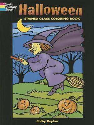Halloween Stained Glass Coloring Book - Holiday Stained Glass Coloring Book (Paperback)