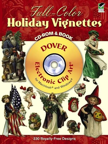 Full-Color Holiday Vignettes CD-ROM and Book - Dover Electronic Clip Art (Paperback)