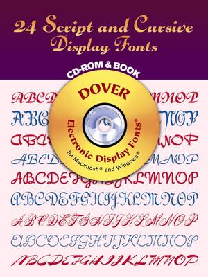 24 Script and Cursive Display Fonts - Dover Electronic Display Fonts S. (Paperback)