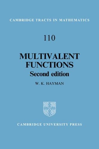 Multivalent Functions - Cambridge Tracts in Mathematics 110 (Hardback)