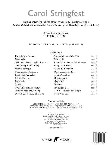 Carol Stringfest: (beginner Viola Part) (Paperback)