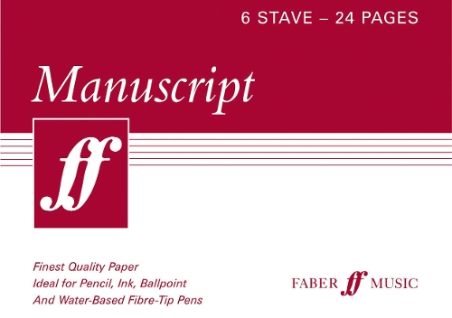 24-page A5 Manuscript Book, 6-stave wide-spaced (Paperback)