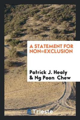 A Statement for Non-Exclusion (Paperback)