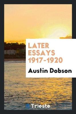 Later Essays 1917-1920 (Paperback)