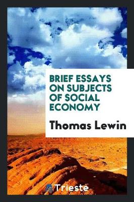 Brief Essays on Subjects of Social Economy (Paperback)