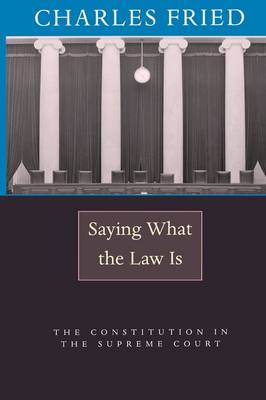 Saying What the Law Is: The Constitution in the Supreme Court (Paperback)