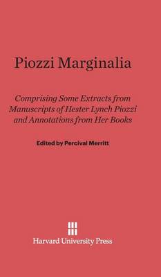 Piozzi Marginalia (Hardback)