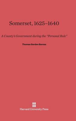 Somerset, 1625-1640 (Hardback)
