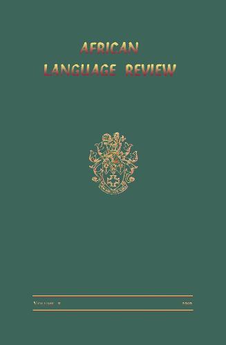African Language Review (Hardback)