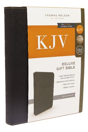 KJV, Deluxe Gift Bible, Imitation Leather, Black, Red Letter Edition, Comfort Print (Leather / fine binding)