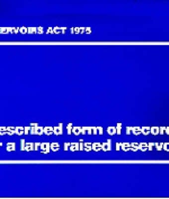 Prescribed Form of Record for a Large Raised Reservoir (Paperback)
