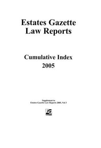 EGLR 2005 Index (Paperback)