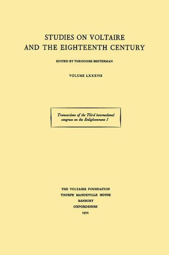 Transactions of the Third International Congress on the Enlightenment: Nancy 1971 - ST 87-90 (Paperback)