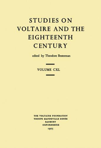 Miscellany/Melanges 1975 - Oxford University Studies in the Enlightenment 140 (Paperback)