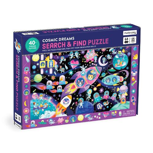 Mudpuppy Cosmic Dreams 64-Piece Search & Find Puzzle For Kids - Space Theme With 40+ Hidden Objects - View #9