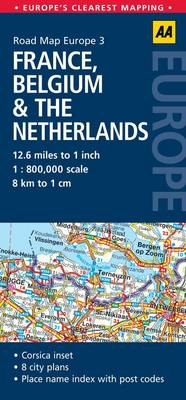 France and Benelux: No. 3: AA Road Maps Europe (Sheet map, folded)