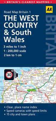 1. West Country & South Wales: AA Road Map Britain (Sheet map, folded)