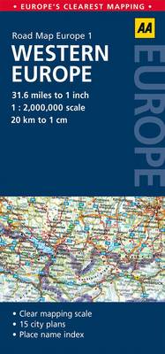 1. Western Europe: AA Road Map Europe (Sheet map, folded)