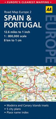 2. Spain & Portugal: AA Road Map Europe (Sheet map, folded)