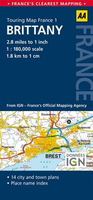 1. Brittany: AA Road Map France (Sheet map, folded)