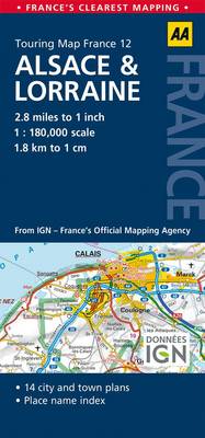 12. Alsace & Lorraine: AA Road Map France (Sheet map, folded)