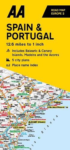 Large detailed highways map of Spain and Portugal with cities