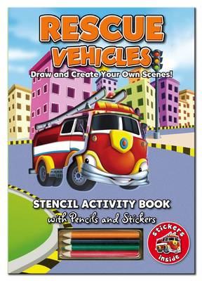 Stencil Activity Book - Rescue Vehicles - Stencil Activity Book