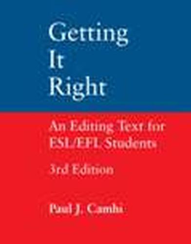 Getting It Right: An Editing Text for ESL/Efl Students (Hardback)