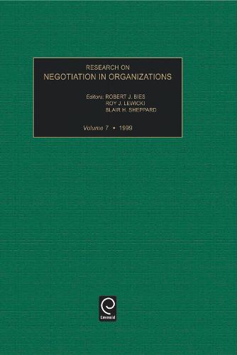 Research on Negotiation in Organizations - Research on Negotiation in Organizations 5 (Hardback)