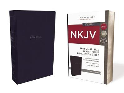 NKJV, Reference Bible, Personal Size Giant Print, Leathersoft, Blue, Red Letter Edition, Comfort Print: Holy Bible, New King James Version (Leather / fine binding)
