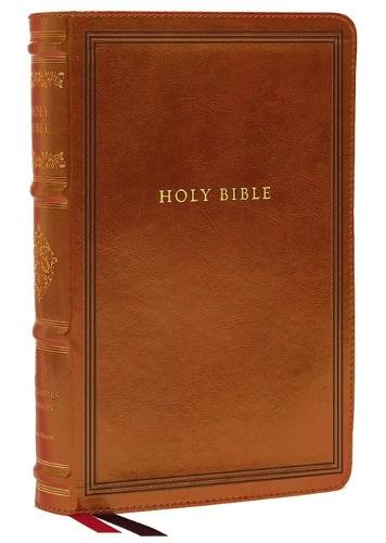 KJV, Wide-Margin Reference Bible, Sovereign Collection, Leathersoft, Brown, Red Letter, Comfort Print: Holy Bible, King James Version (Leather / fine binding)