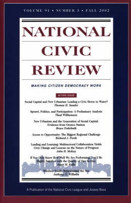 Social Capital and New Urbanist Design - J-B NCR Single Issue National Civic Review (Paperback)