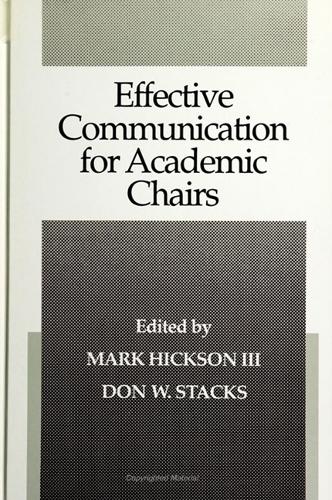 Effective Communication for Academic Chairs - SUNY Series in Communication Studies (Hardback)