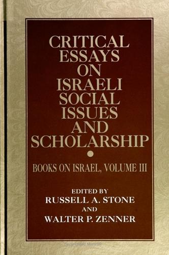 Critical Essays on Israeli Social Issues and Scholarship: Books on Israel, Volume III - SUNY series in Israeli Studies (Paperback)