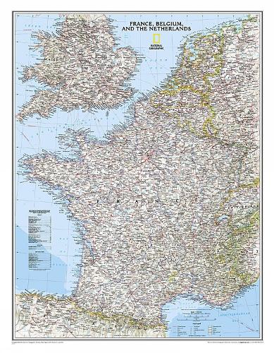 France, Belgium, And The Netherlands Classic, Laminated: Wall Maps Countries & Regions (Sheet map, rolled)