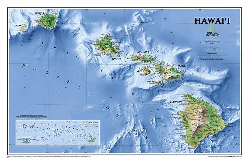 Hawaii, Laminated: Wall Maps U.S. (Sheet map, rolled)